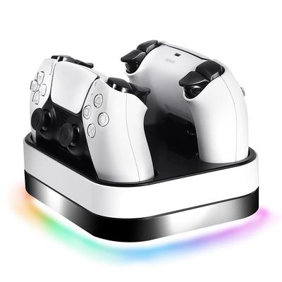Nabíjecí stojan pro ovladače EGGSLINER GAMES PS5, nabíjení 2 zařízení současně, RGB světlo