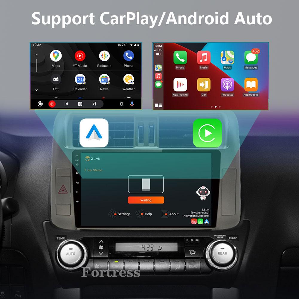 For Toyota Land Cruiser Prado 150 2009 - 2013 Car Radio Android 13 Video Multimedia Player GPS Navigation WIFI 4G LET Head Unit