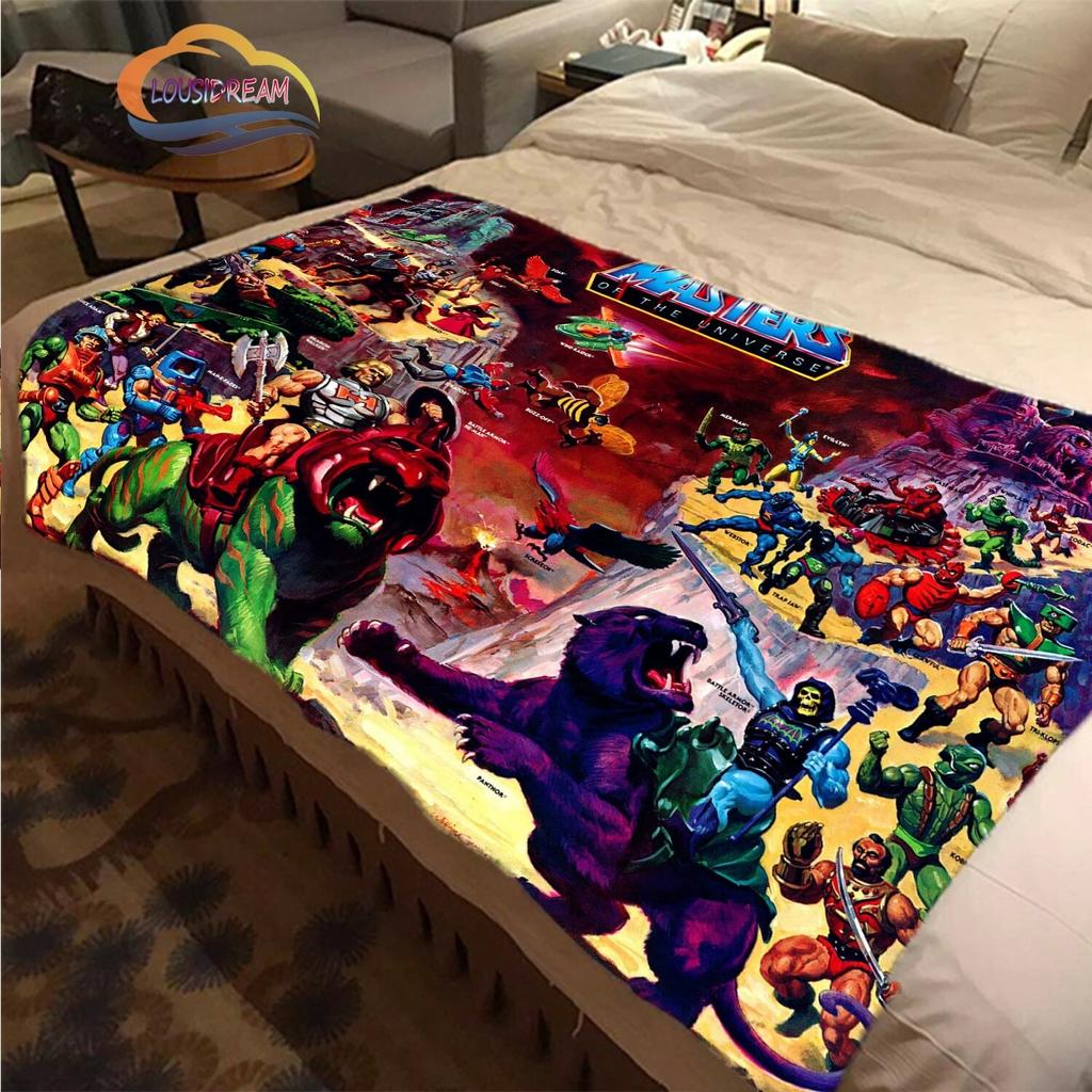 Cartoon Masters of the Universe Wool Blanket Jindian Animation Cashmere  Fashion  Portable Flannel Warm Camping