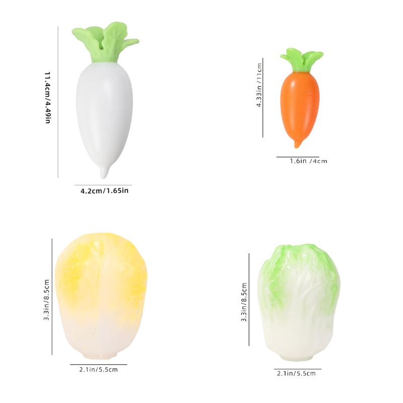 Simulation Vegetable Stress Relief Toy Slow Rebound Chinese Cabbage Carrot White Radish Fidget Squeeze Toy