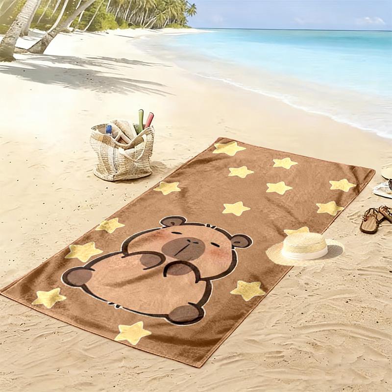 Whimsical Whiskers: Adorable Animal Moments Beach Towel Portable for Travel Outdoor Camping Absorbent Bath Towel Seaside Swim