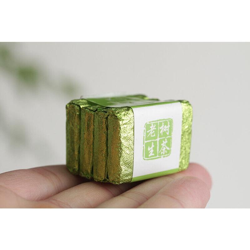Юньнаньский чай Пуэр Старое дерево Сырой чай Мини-маленький квадратный маленький — фото 9