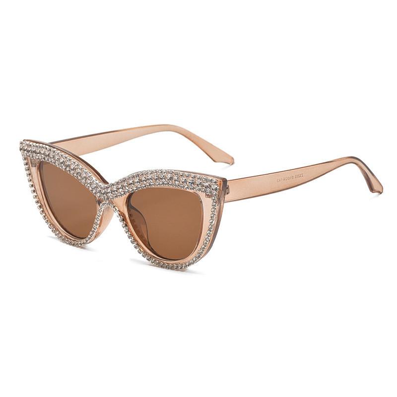 Vintage European American Punk Style Sunglasses Retro Fashion Street Snap Sunshade Shades Tea Color Lens