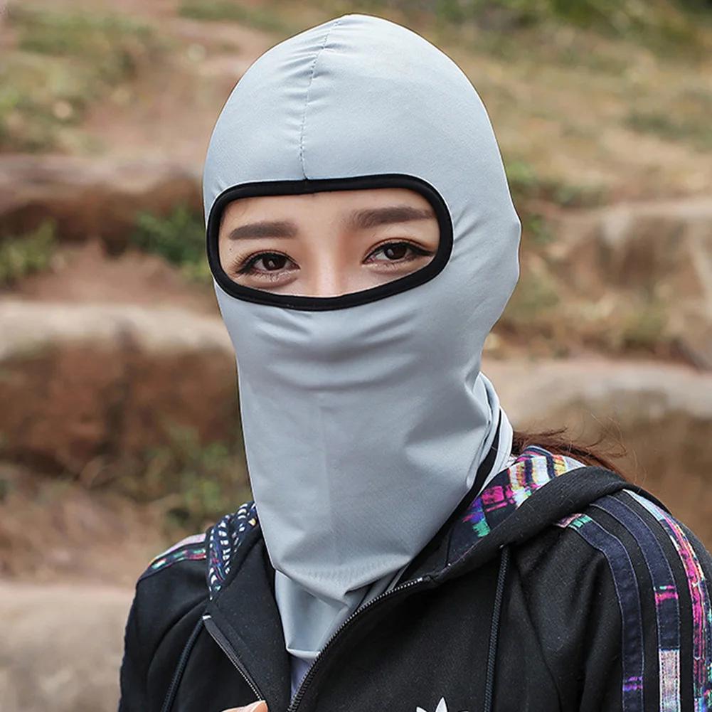 Motorcycle Balaclava Summer Ice Silk Face Mask Moto Breathable Headwear Quick Drying Face Masks Neck Lycra Fleece Skull Mask