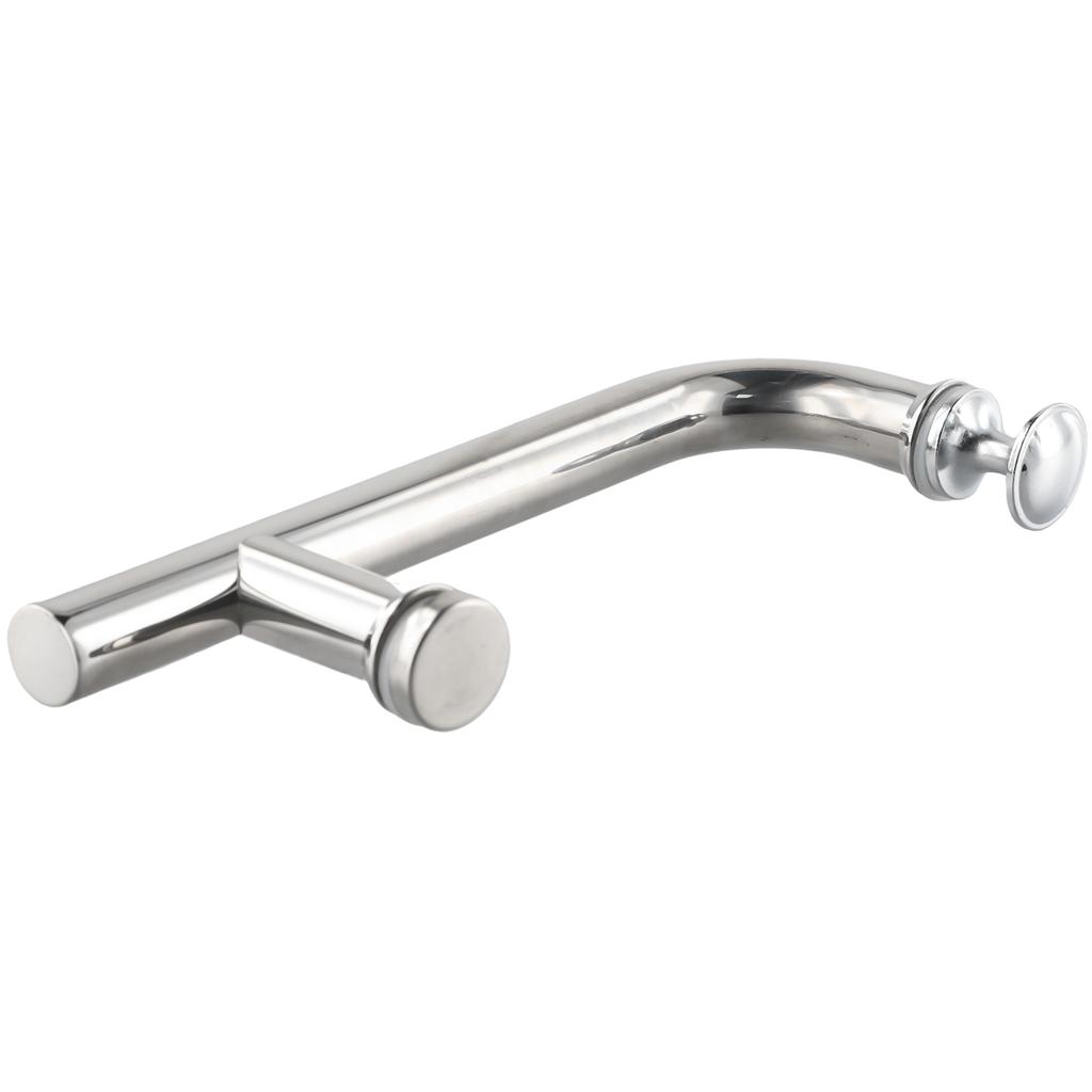 Shower Door Handle Bar 145mm Hole Sliding Glass Door Handle Bathroom Shower Stainless Steel Chrome F-shaped Bar Home Hardware