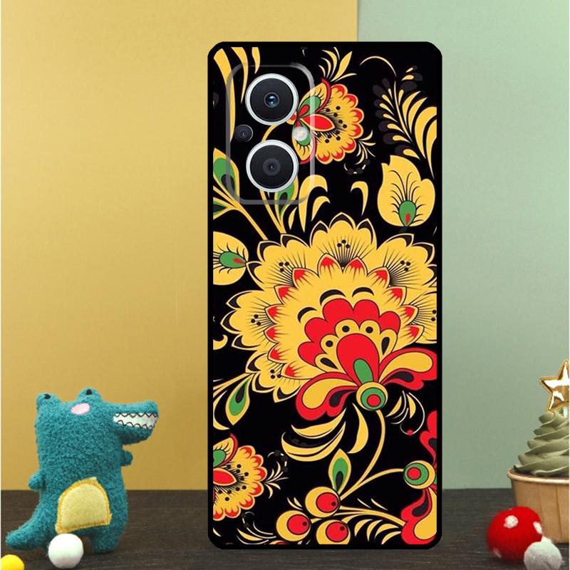 Russian Scarf Floral Case For OPPO Reno 15F 13F 14F 12 11 F 10 14 15 Pro 7 8 Lite OPPO Find X9 X8 X6 X5 Pro Cover
