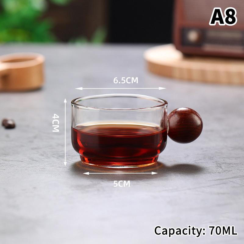 

Scale Measure Mug With Wood Handle Coffee Modulator Glass Measuring Cup Milk Cup Originality Espresso Accessories