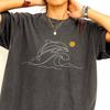 Minimal Dolphin Shirt, Ocean Wave Comfort Colors Shirt
