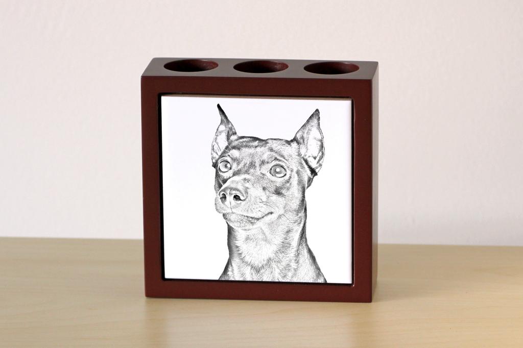 German Pinscher – Pen holder with a dog, desk organizer with a print | Art-Dog