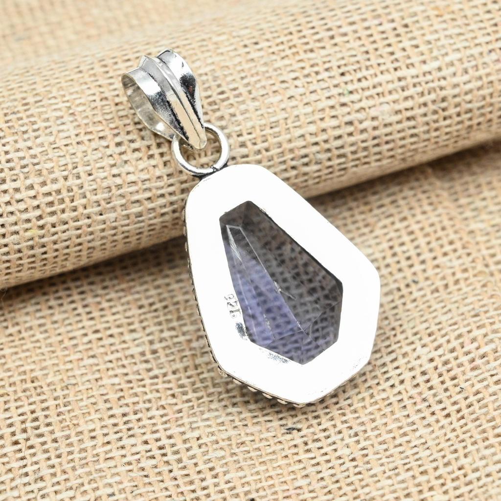AAA+ Iolite Gemstone 925 Sterling Silver Handmade Designer Jewelry Pendant