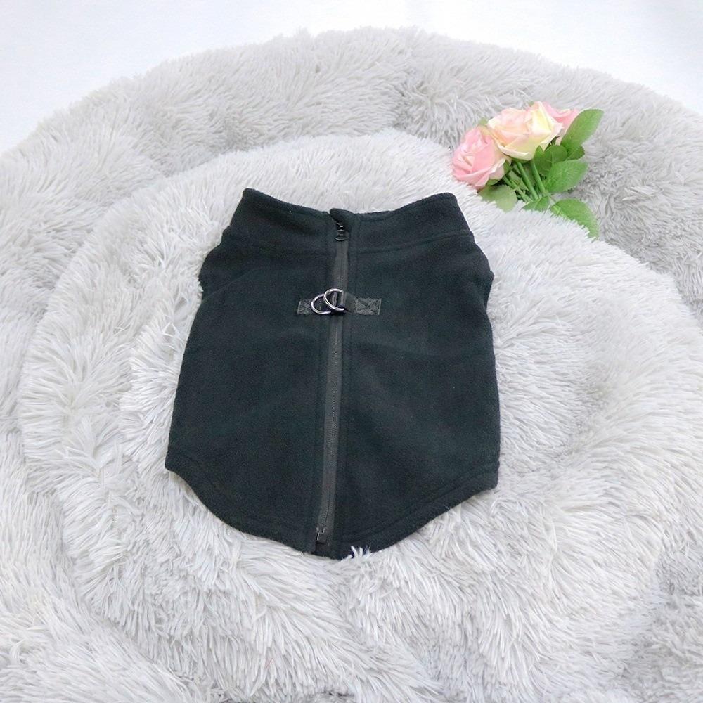 

Comfortable Dog Fleece Jacket Thicken Dog Zipper Hoodie Winter Dog Coat Autumn and Winter S чёрный