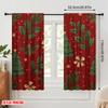 2pcs,2D Plane Printing Print Curtains Adorable Santa Hat & Scarf Polyester Easy Install (without Rod) Room Decor Perfect for