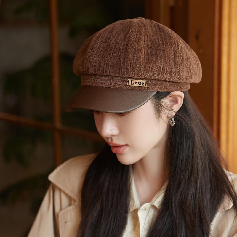 Nový osmiúhelníkový baret s vaflovou vazbou, retro všestranná malířská čepice, venkovní módní čepice newsboy, vhodná pro ženy