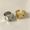 1/3 PCS Double Row Stackable Open Resizable Wave Stainless Steels Ring 18K Plated Gold Silver Minimalist Irregular Rings Jewelry