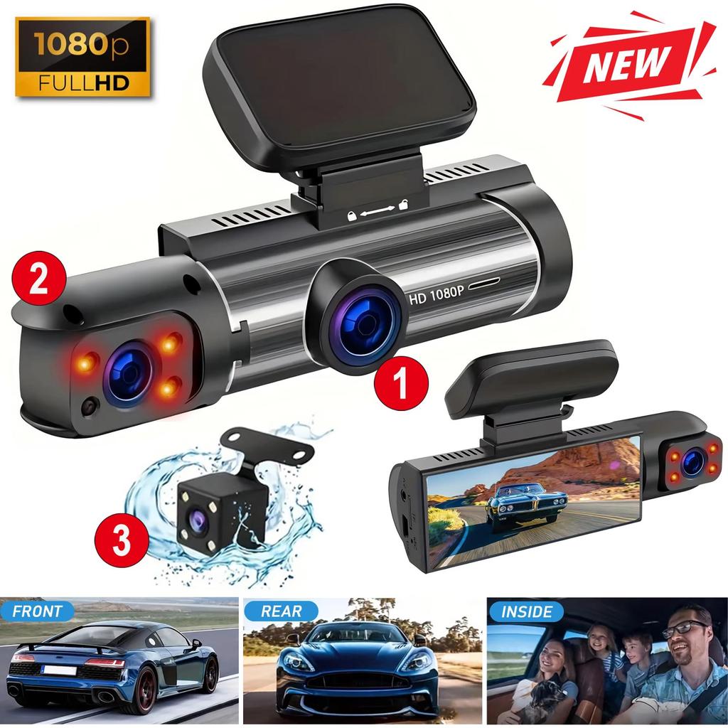 New 1080P WIFI Dual Camera Dash Cam for Cars,Front and Inside,car Camera with IR Night Vision,Loop Recording,wide Angle Car DVR Came