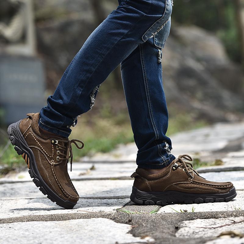 High Quality Men's Handmade Leather Casual Shoes Comfortable Sneakers