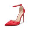 Women OL Sexy 12cm Point Toe Heels Ladies Stiletto Shoes Pointed Toe Shimmer Sexy Buckle 12cm Heel WZ