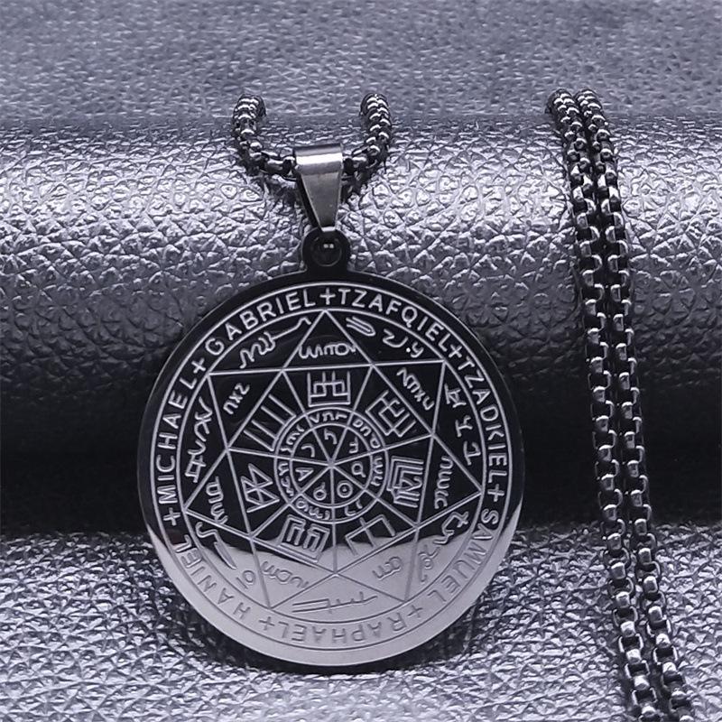 Seven Archangels Stainless Steel Necklace - Unique Trendy Men's Choker
