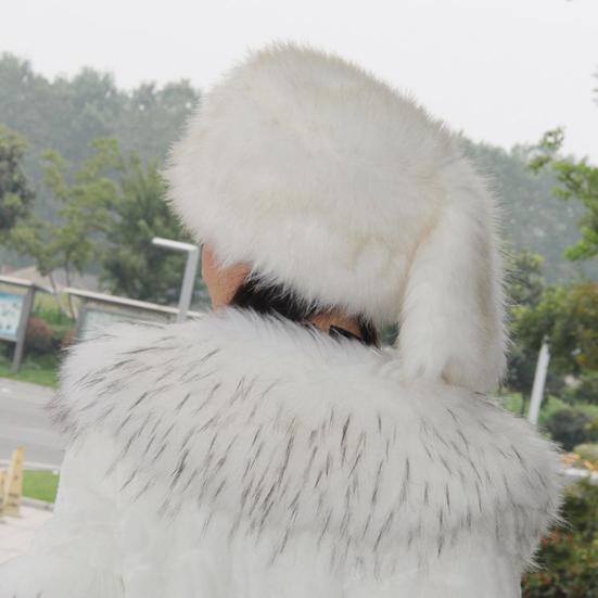 Winter Hat Ethnic Style Design Ear Protection Thickened Lining Faux Fur Ball Women Hat