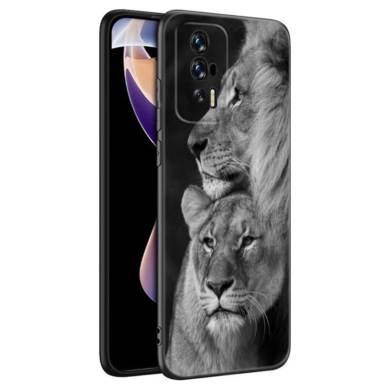 Animal Lion Black Silicone Phone Case For Xiaomi Redmi 7A 8A 9A 10A 11A 9C 10C 12C 13C 11 Prime A1 A2 Plus 12 4G Note 9T 12R