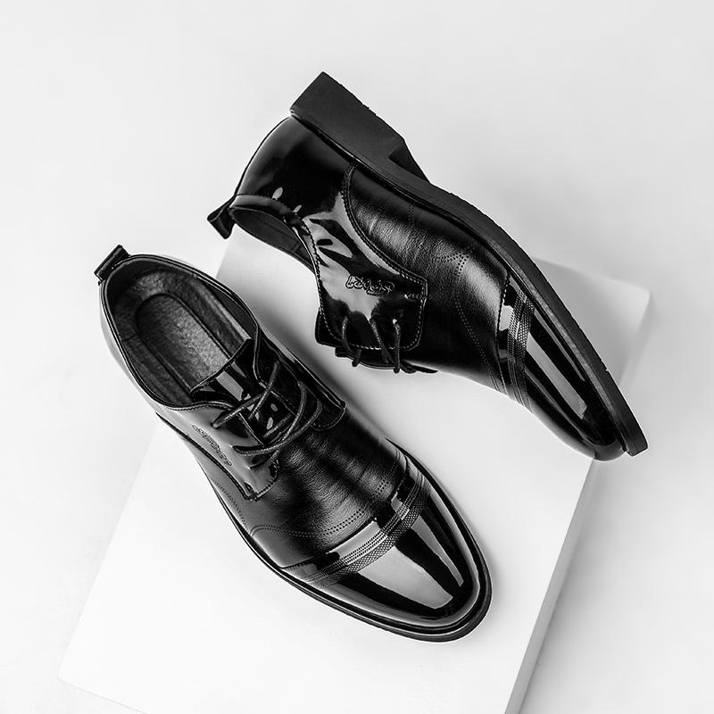 New vintage leather men formal brogues shoes business smart flat bottom for suit Wedding high quality men casual shoes JZ-28008