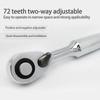 1/4 Double-Ended Socket Wrench Hexagonal Screwdriver Ratchet Wrench Set Manual Repair Tool 72 Tooth Tool Set
