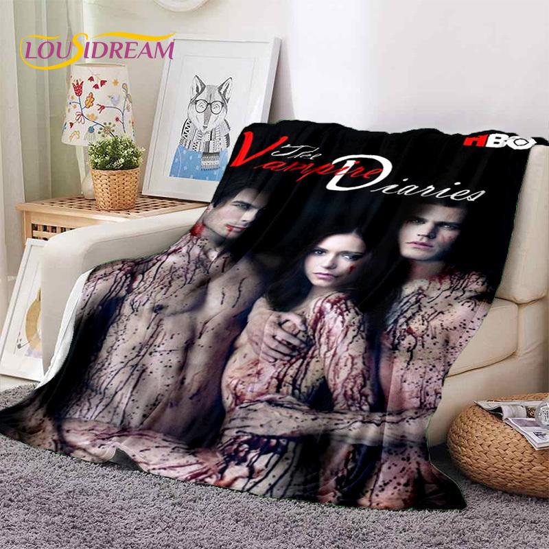 3D Latest The Vampire Diaries Damon Salvatore Soft Flannel Blankets,Throw Blanket Comfortable Blanket for Beds Sofa Home Bedroom