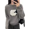 Women Autumn Winter Loose Knitted Sweater Soft Warm Long Sleeve Solid Color Casual Oversized Pullover Daily Streetwear Tops