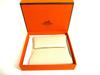 Authentic HERMES Craie Evercolor Leather Coin Purse Bastia #b091  Open Box