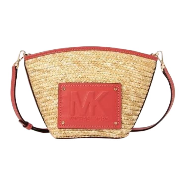 New MICHAEL KORS Kimberly Leather Tote Bag Shopping Bag Shoulder Bags Handbags Small Size Women's Transparent Coral Red 35T2G7KT5W-801