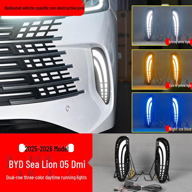 LED Daytime Running Lights for 25-26 BYD Sea Lion 05dmi, Front Bumper Lights for Seal U Modification