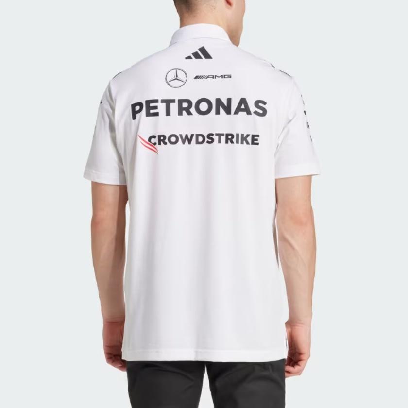 adidas X Mercedes-Amg Petronas F1 Collaboration Team Casual Comfortable Striped Polo Shirt Men Tops White Black JW0586