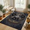 Starry Night Cat Theme Soft Crystal Velvet Rug Custom Name & Text Print Non Slip Floor Rug for Bedroom Living Room