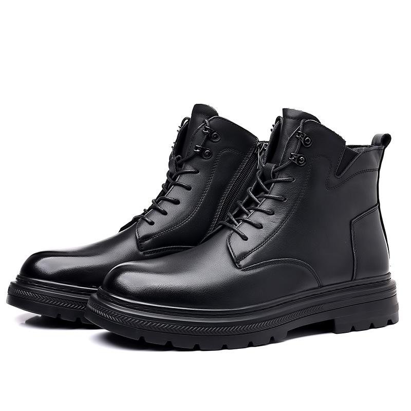 Autumn Men's Martin Boots Men's Leather First Layer Cowhide Casual Men's Boots High Street Trend High Top Leather Boots Men's