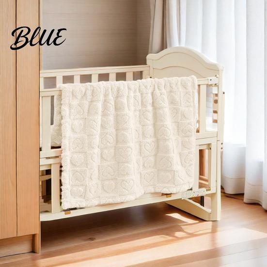 Love Themed Throw Solid Color Soft Touch Fluffy Plush Blanket Baby Heat Pattern All Season