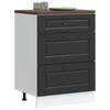 Kitchen Base Cabinet, Porto, Black, Wood-Based Material