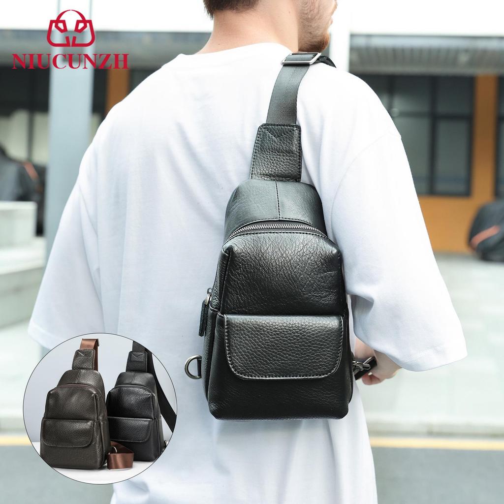 Herrenrucksack aus echtem Leder: Leichte, geräumige, Business Casual Computertasche