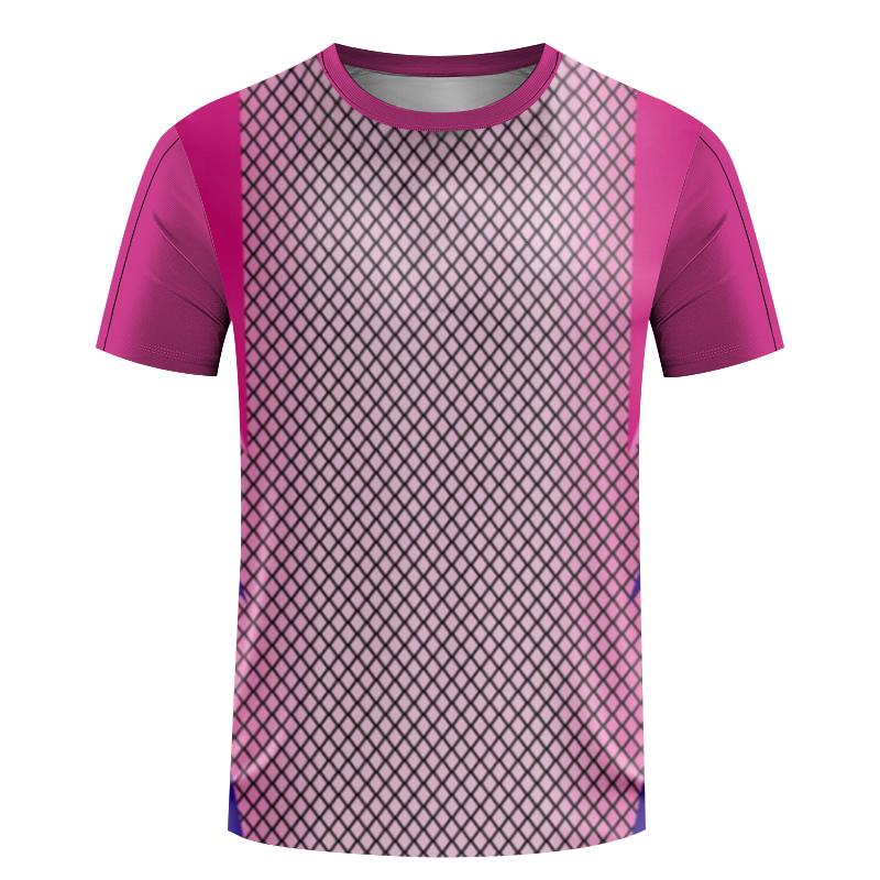 Mens Printed T-shirt Quick Drying And Sweat Absorbing Fitness Wear Womens Tennis Training Wear Badminton Wear Oversized Boys Top