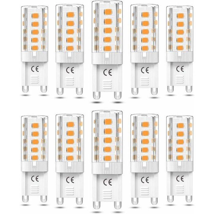 Pack 10 Ampoules LED G9 5W 3000K Blanc chaud 300 lm équiv. 40-50W AC110-220V culot G9