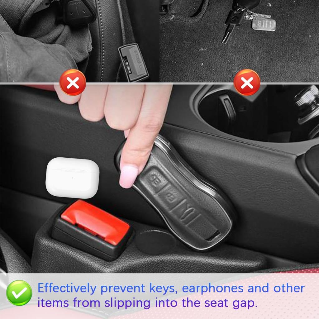 2Pcs Car Seat Gap Filler Odorless Seat Belt Buckle Protector Flexible Seat Side Gap Filling Strip Universal Auto Drop Blocker