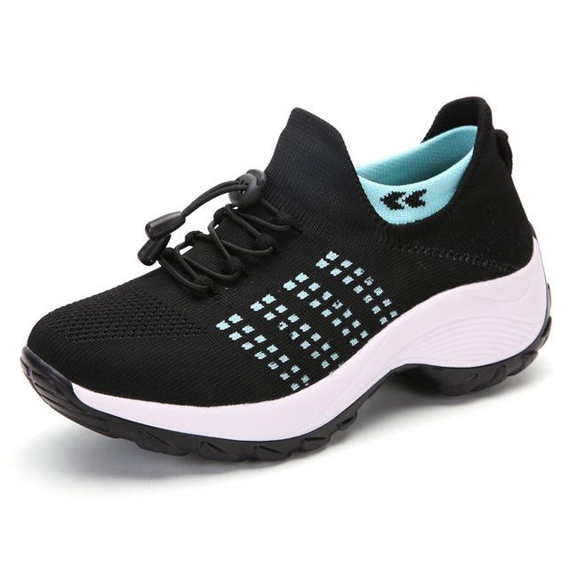 Platform Woman Sneakers Knitted Shoes Fashion Walking Flat Shoes Women Vulcanized Shoes Breathable Female Sport Footwear 2 .5