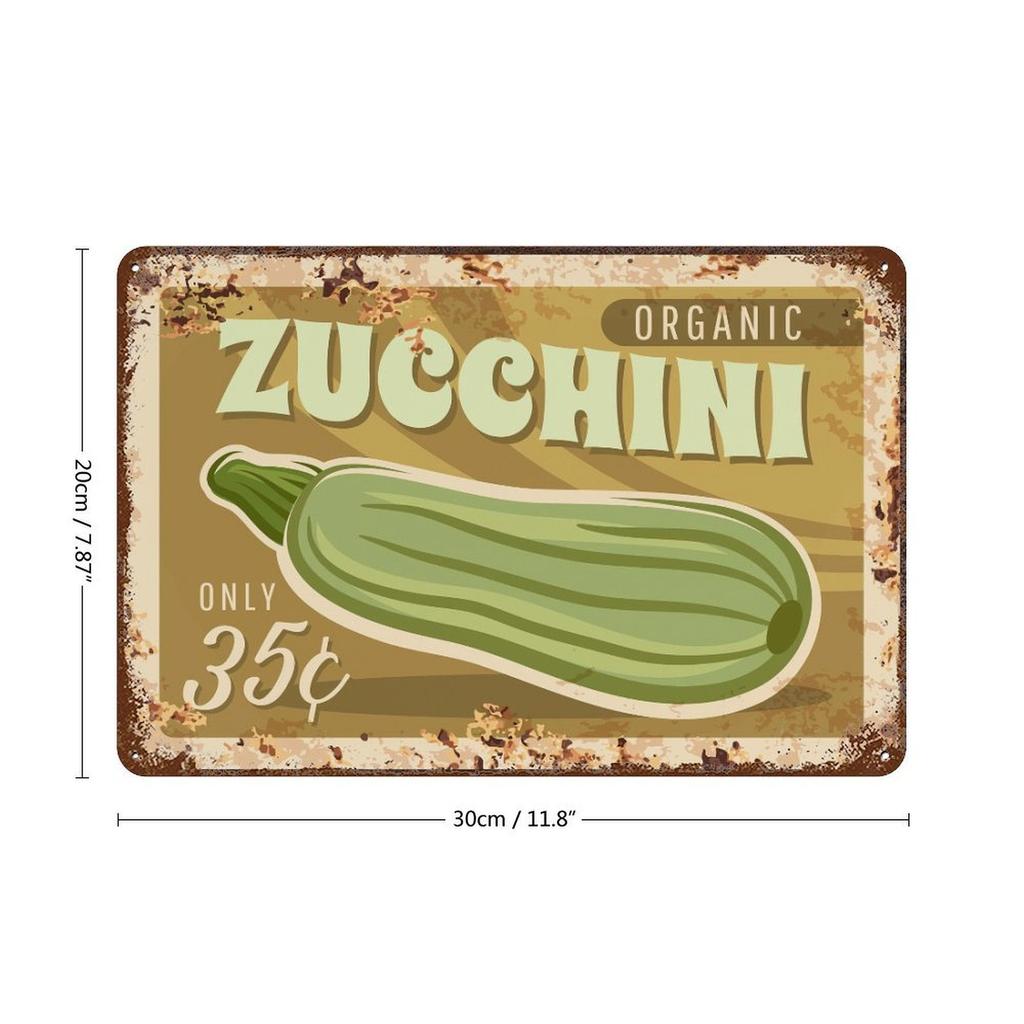 1-Pack retro rusty surface metal plaque, 20×30cm and 30×40cm, distressed décor for dining room, cafe or study