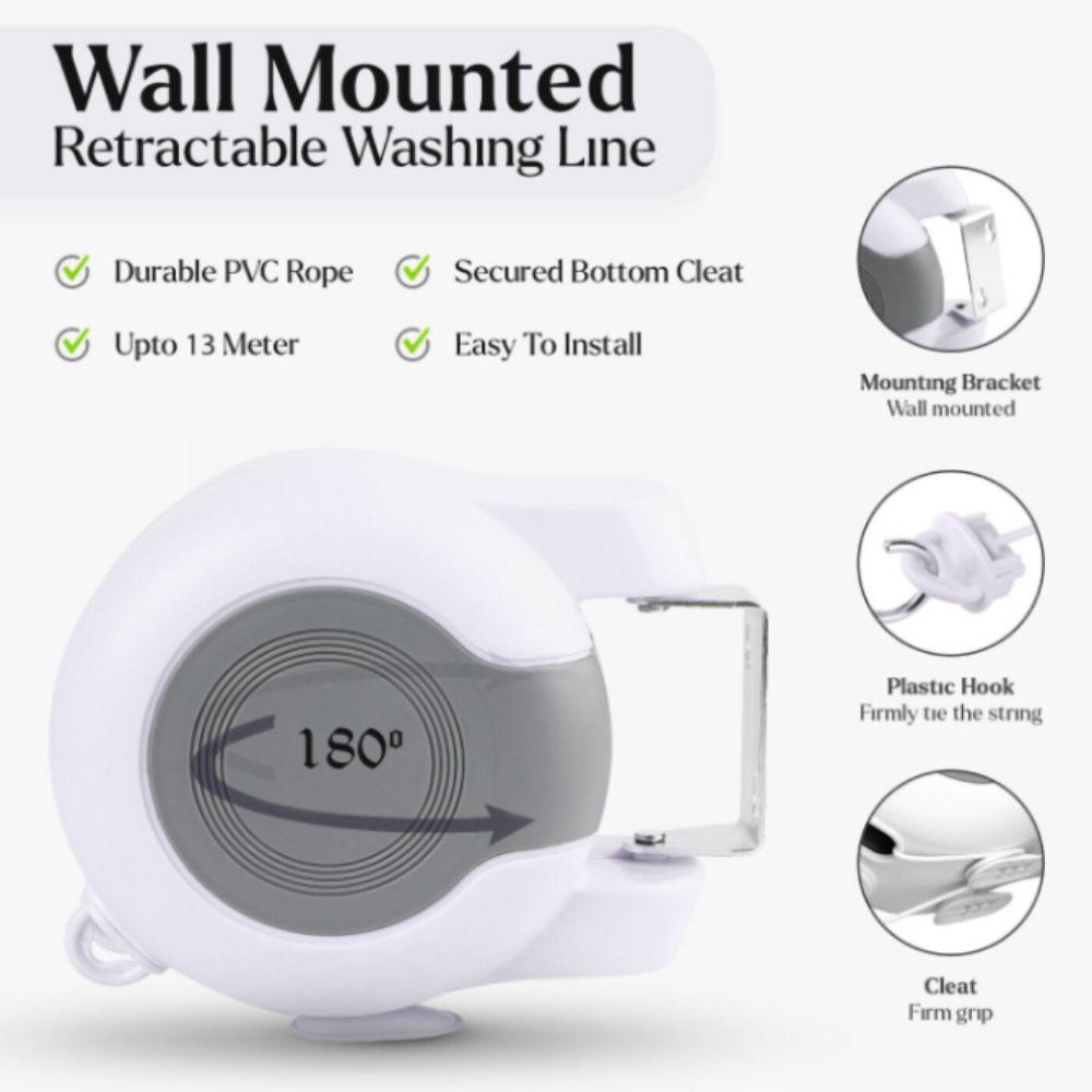Adjustable Retractable Clothes Line Stable Clothes Drying Line Washing Landry Tool  Outdoor Use
