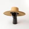 European, American autumn and winter new simple and fashionable halo ring flat top big brim wool top hat catwalk shopping big edge felt hat