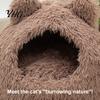 Year Round Pet Comfort Bed Plush Cat Cave Bed, Warm Enclosed Hideaway, Fluffy Cozy Corner for Small Animals Tent Burrow Indoor Cats Dogs Sack
