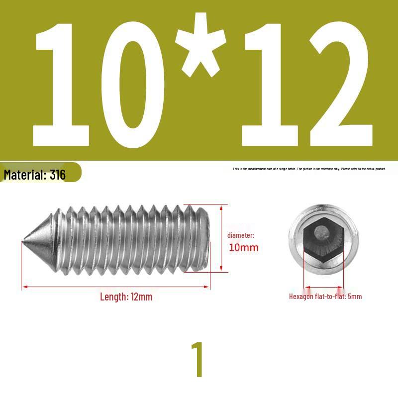 12.9 Edelstahl 304 Innensechskant Kegelspitze Gewindestift M2/M3