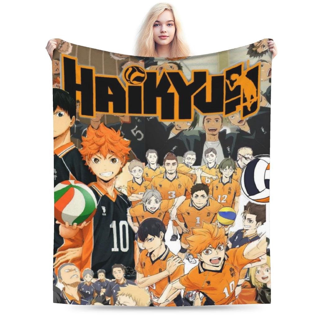 Haikuu Japan Manga Merch Blanket Ultra-Soft Flannel Throw Blanket Cozy Bedding Throws