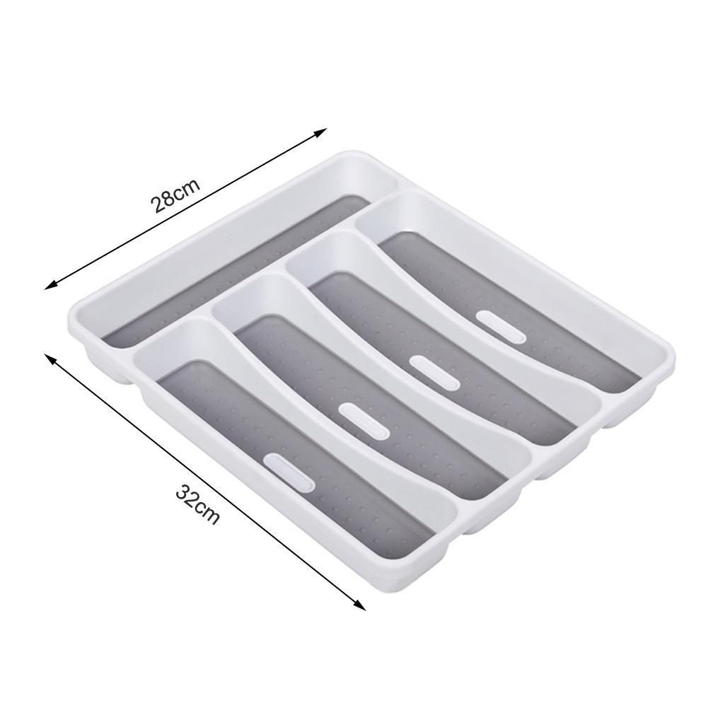 5 Compartments Cutlery Organizer Plastic Knife Fork Storage Tray Cutlery Tray