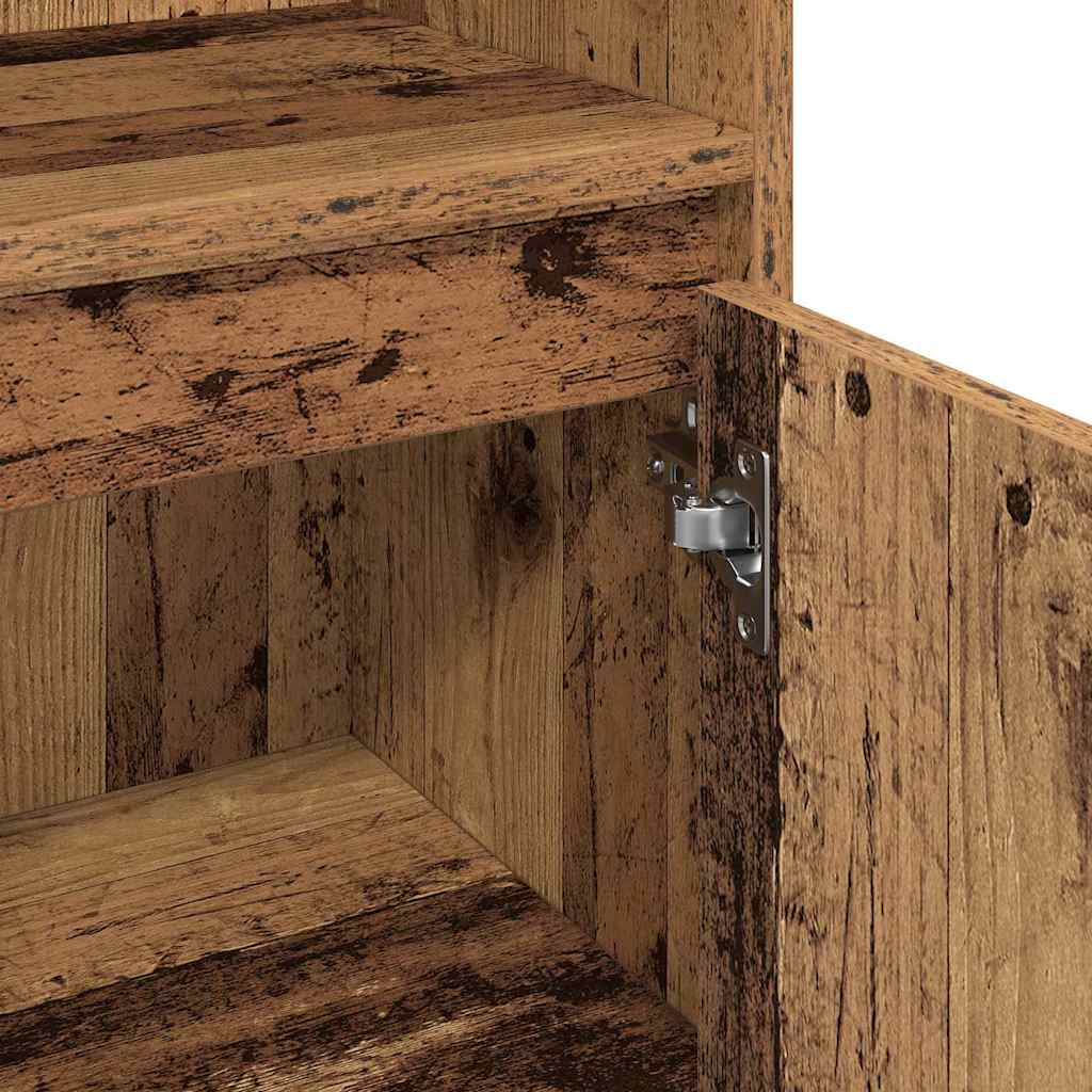 Bathroom Furniture Set with Shelf 3 pcs Reclaimed Wood Look Wood Based Material