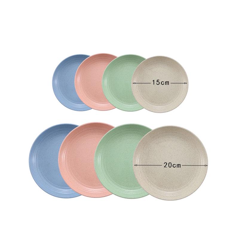 18cm Round Wheat Straw Plate for Snacks, Fruit, and Dining Table Use